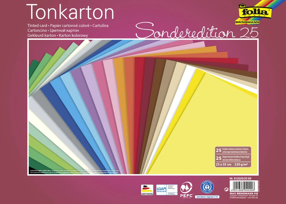 folia Carton de couleur, (L)250 x (H)350 mm, 220 g/m2 - OEM 612225/25 99