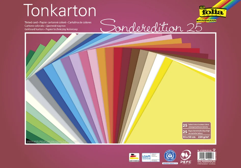 folia Carton de couleur, (L)350 x (H)500 mm, 220 g/m2 - OEM 612235/25 99