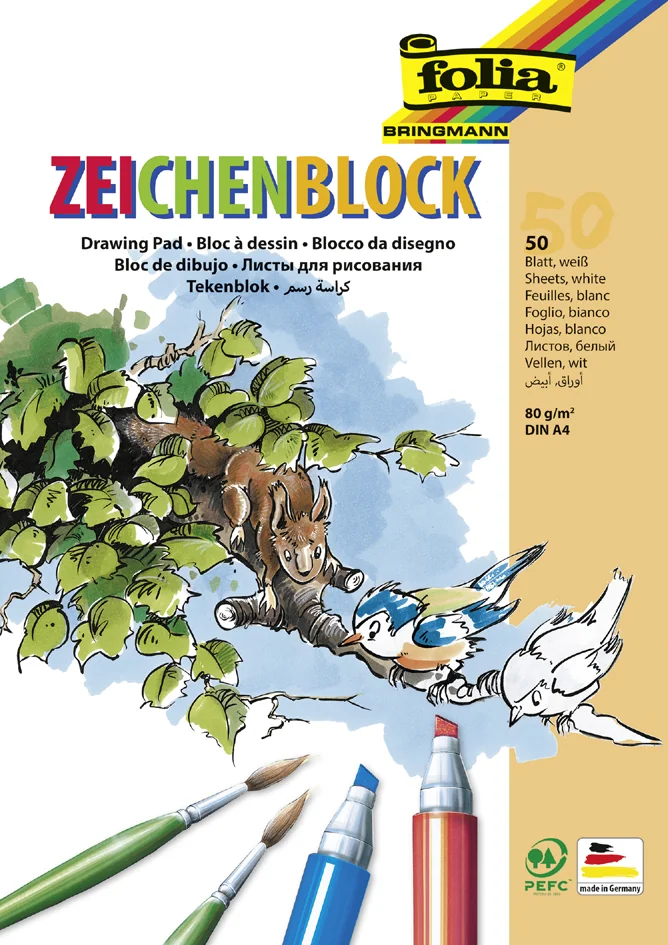 folia Bloc à dessin, 80 g/m2, A3, 25 feuilles - OEM 8102