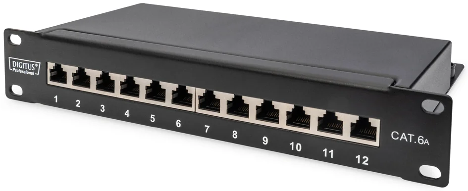 DIGITUS Panneau de brassage 10' Cat.6A, blindé, 12 ports, 1U - OEM DN-91612S-EA-G