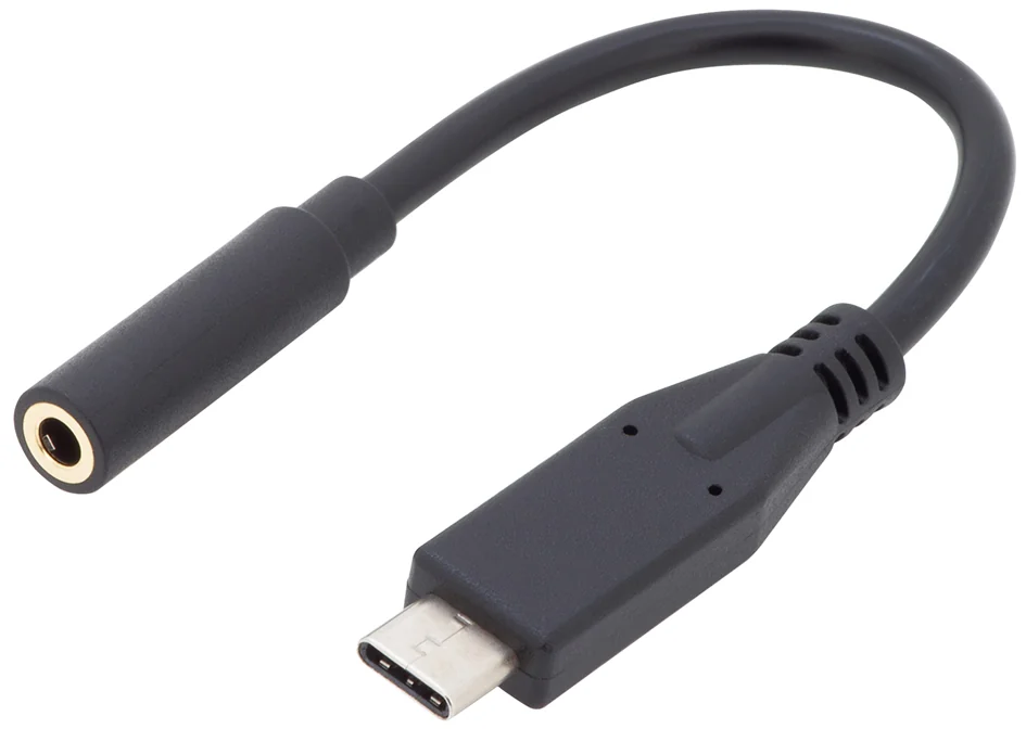 DIGITUS Câble adaptateur audio USB Type-C, 0,2 m, noir - OEM AK-300321-002-S