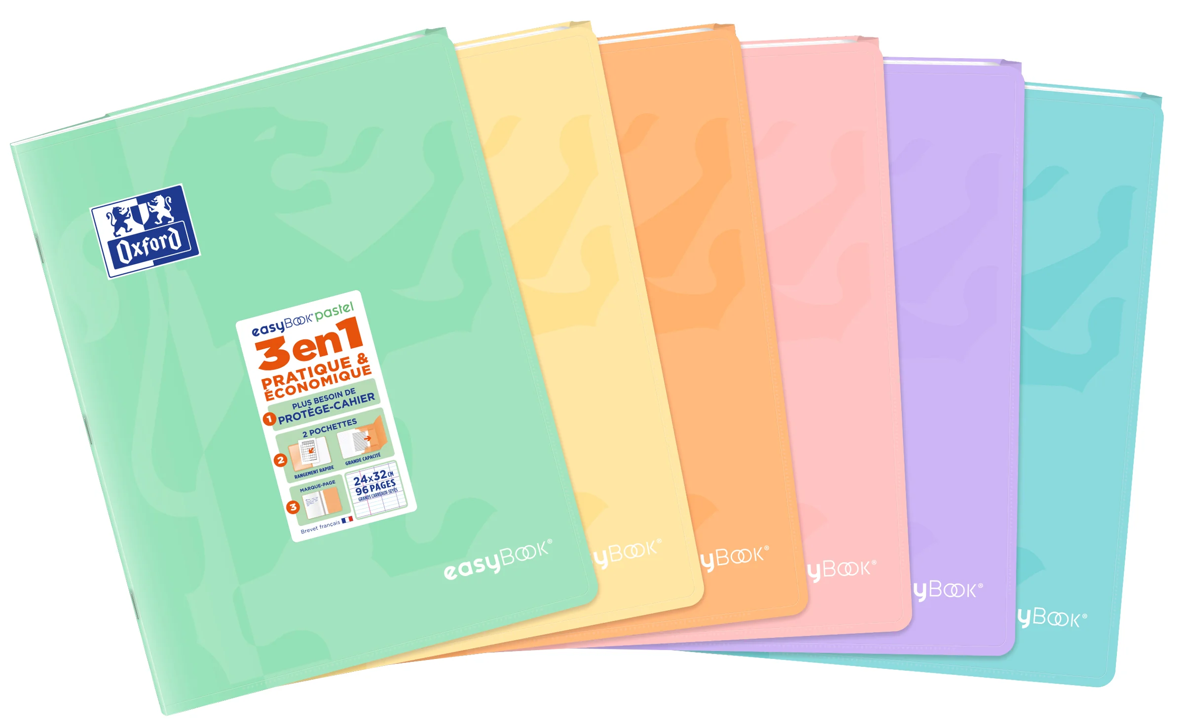 Oxford Cahier piqûre EasyBOOK Pastel, 240 x 320 mm, assorti - OEM 400145245