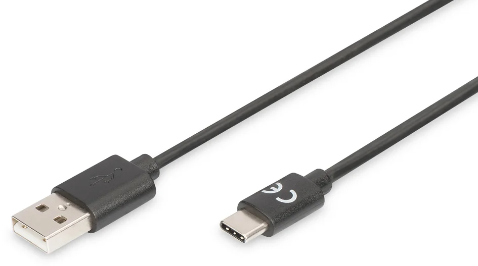 DIGITUS Câble de connexion USB 2.0, USB-C - USB-A, 1,8 m - OEM AK-300154-018-S