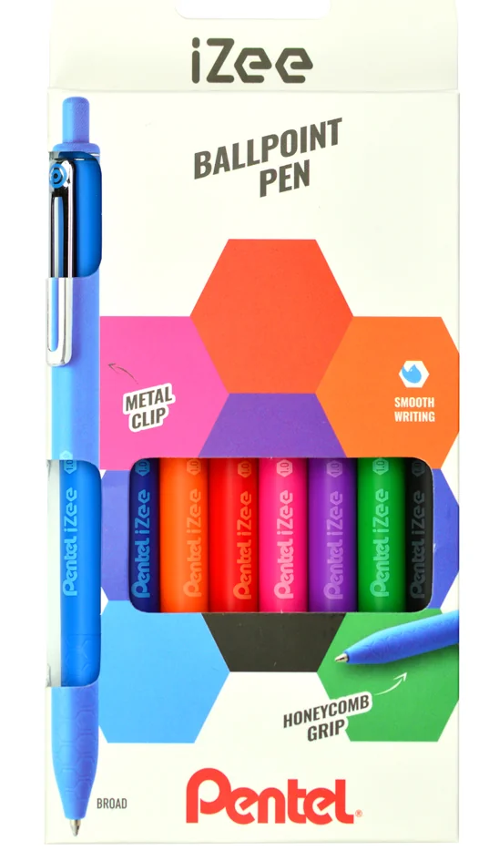 Pentel Stylo à bille rétractable iZee, étui de 4, BASIC - OEM BX470-4 – Image 3