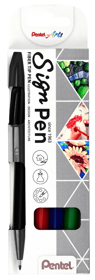 PentelArts Stylo feutre Sign Pen S520, étui de 4 - OEM S520-4