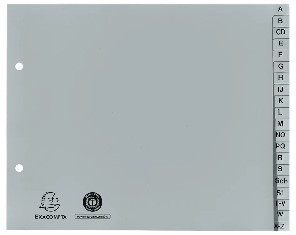 EXACOMPTA Intercalaire en plastique, A-Z, 2/3 A4, 20 touches - OEM 1723B