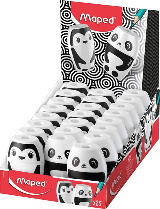 Maped Taille-crayons FANCY, noir/blanc, présentoir de 25 - lot de 25 - OEM 034014