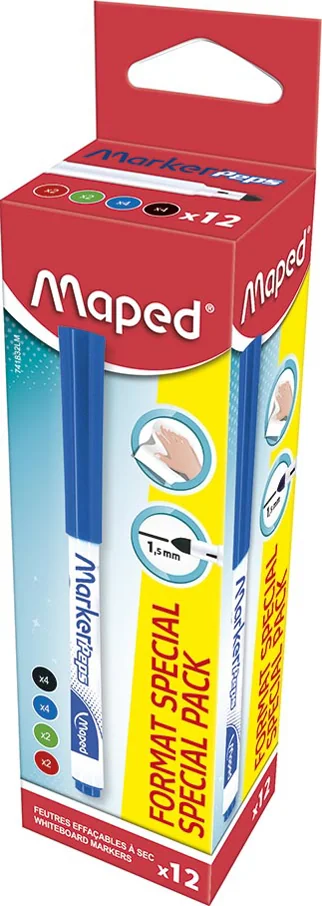 Maped Feutre à tableau blanc Marker'Peps, pack promo de 12 - OEM 741832