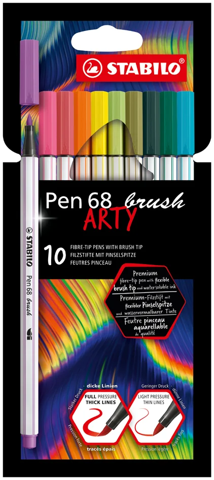 STABILO Feutre pinceau Pen 68 brush ARTY Edition, étui de 24 - OEM 568/24-21-20