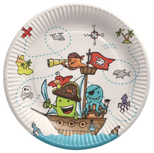 PAPSTAR Assiette en carton 'Pirates', rond, 230 mm - OEM 88581