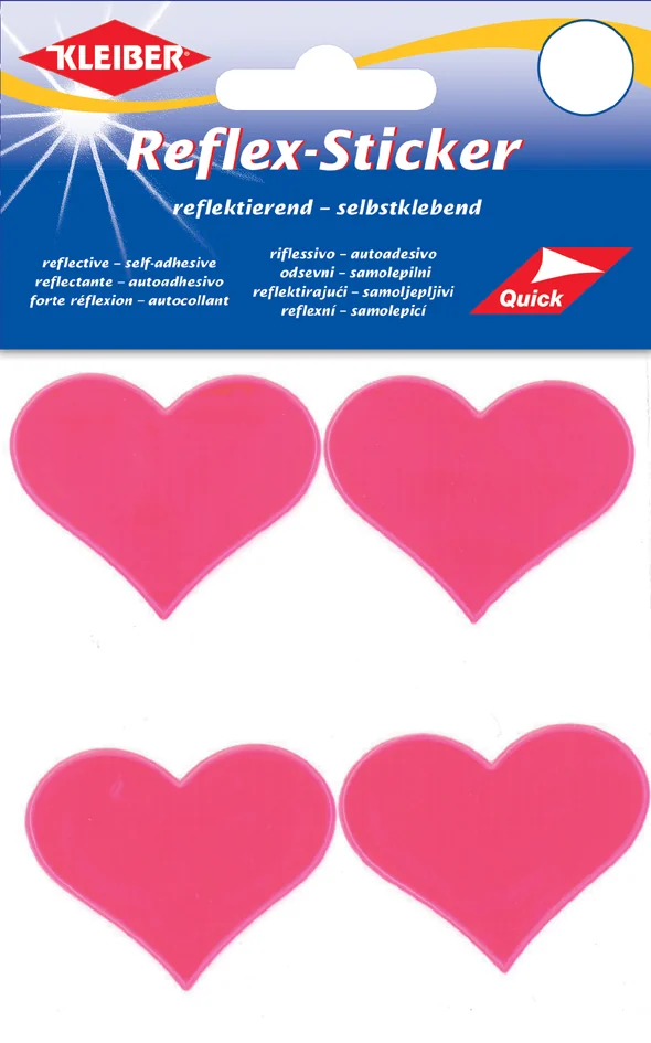 KLEIBER Sticker réfléchissant 'Coeurs', rose fluo - OEM 61181