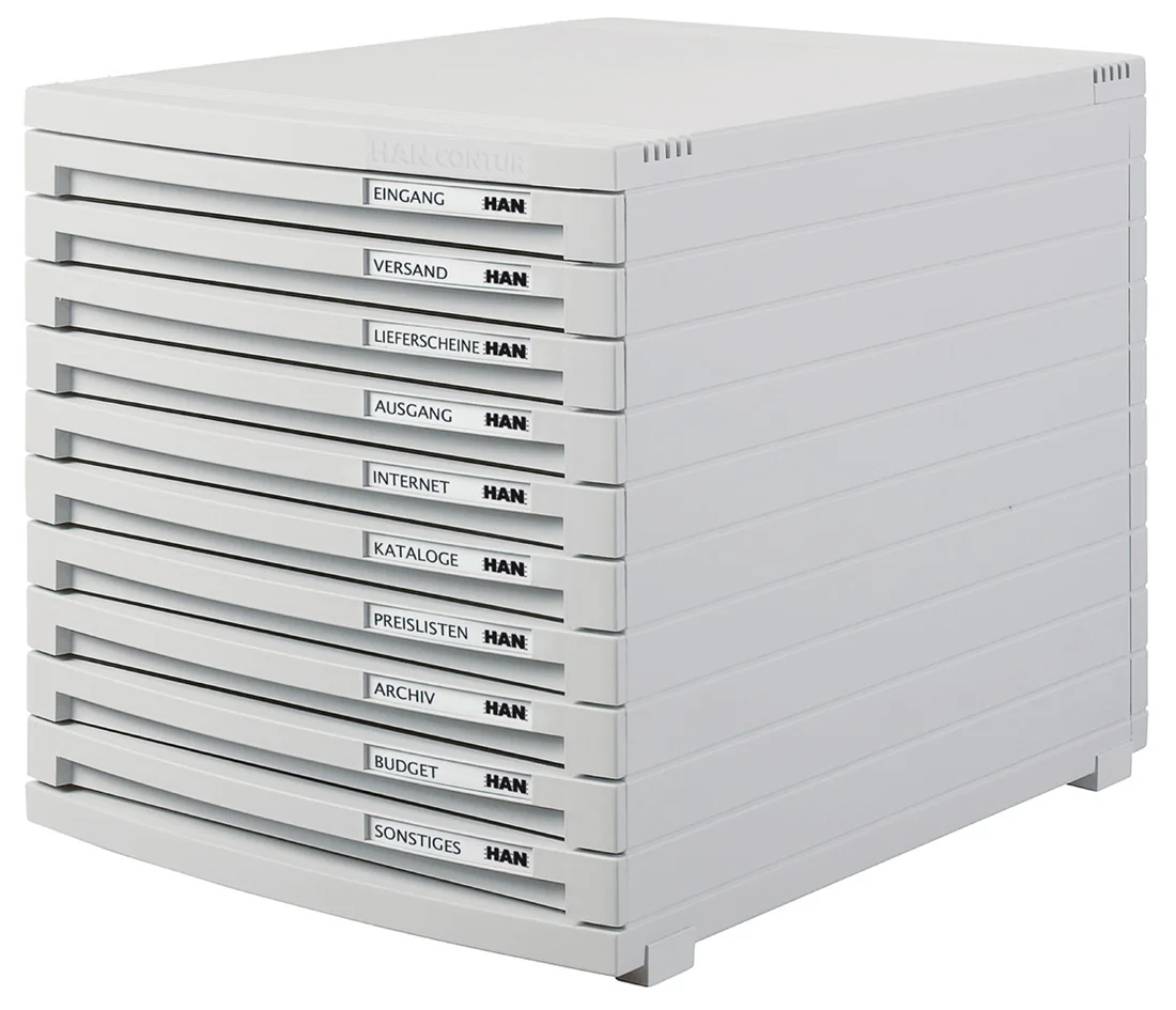 HAN Module de classement CONTUR,10 tiroirs, gris clair/foncé - OEM 1510-19
