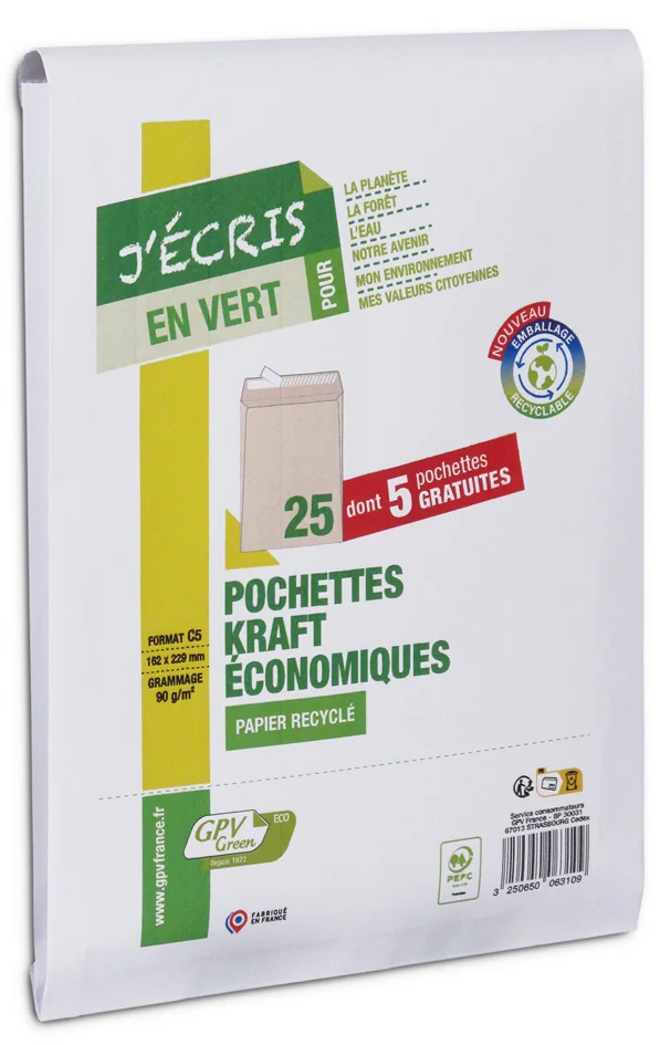 GPV Pochettes d'expédition Green ECO, C4, kraft brun - OEM 6311