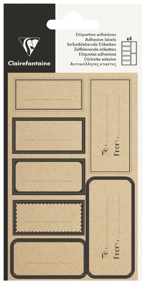 Clairefontaine Etiquettes adhésives 'Rectangle kraft',blanc - OEM 617066C