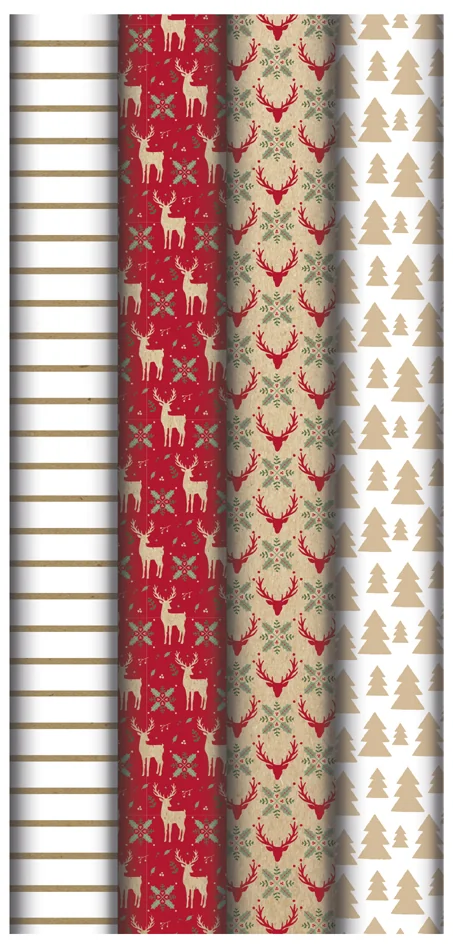 Clairefontaine Papier cadeau de Noël 'Lovely Home Red' - lot de 20 - OEM 223877C