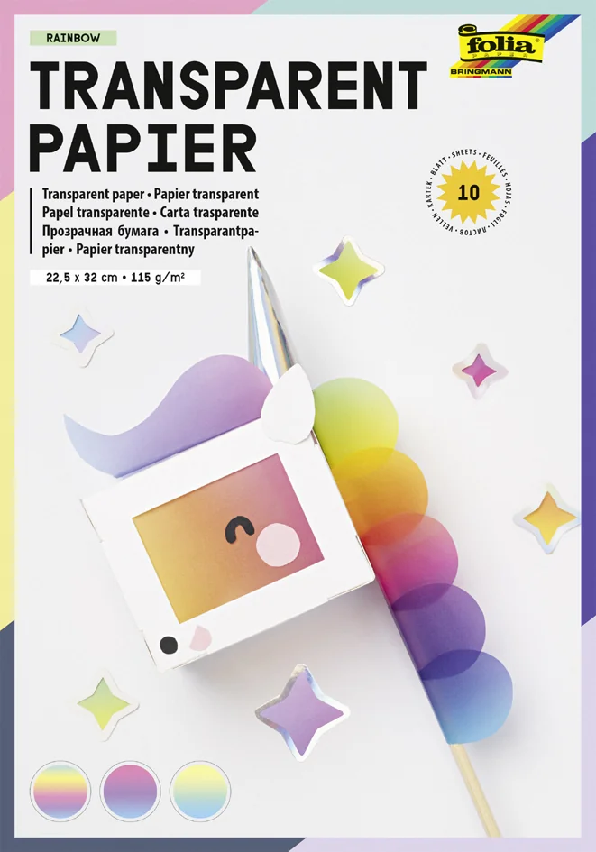 folia Papier transparent arc-en-ciel, 230 x 320 mm - OEM 785