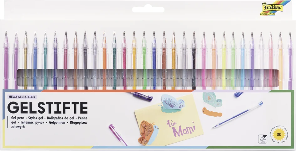 folia Stylo gel MEGA SELECTION, assorti, étui de 30 - OEM 1939