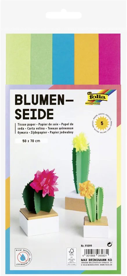 folia Papier de soie MIX FLUO, 500 x 700 mm, assorti - OEM 91099