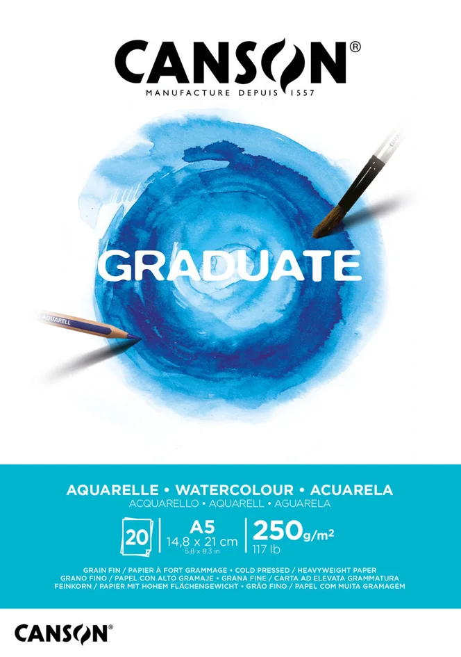 CANSON Bloc de dessin GRADUATE AQUARELLE, A5 - OEM C400110373