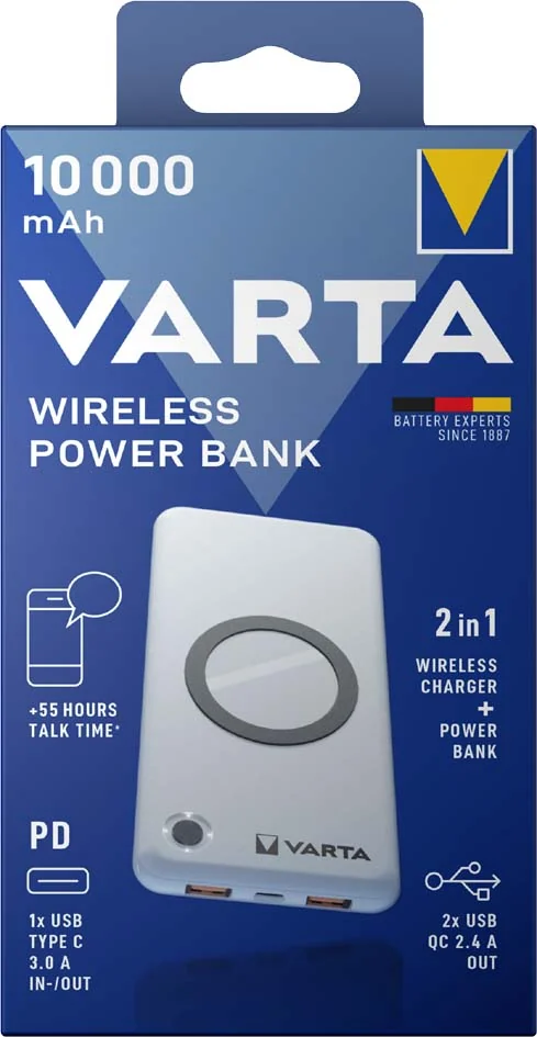 VARTA Powerbank 'Wireless', 15.000 mAh, blanc - OEM 57908101111