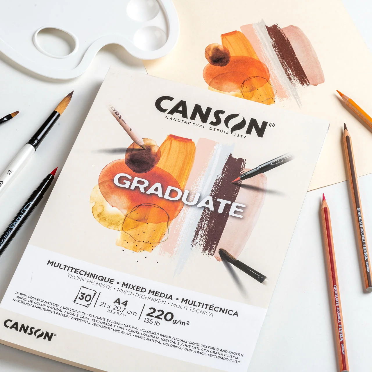 CANSON Bloc de dessin GRADUATE MIXED MEDIA, naturel, A3 - OEM C400110369 – Image 2