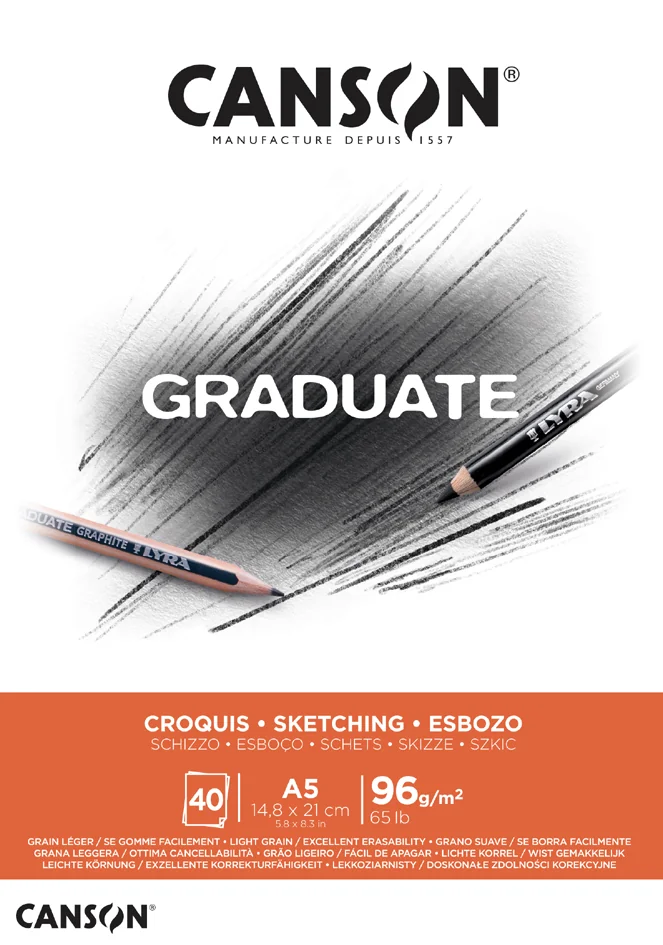 CANSON Bloc de dessin GRADUATE CROQUIS, A4 - OEM C400110362