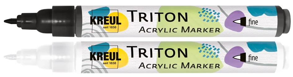 KREUL Marqueur acrylique TRITON Acrylic Marker fine, noir - OEM 17609