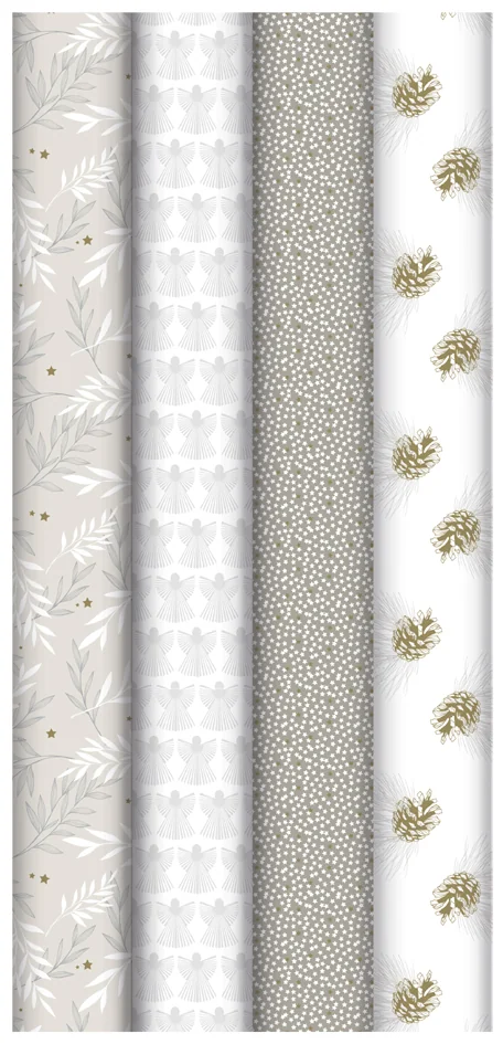 Clairefontaine Papier cadeau de Noël 'Naturel' - lot de 30 - OEM 202069C