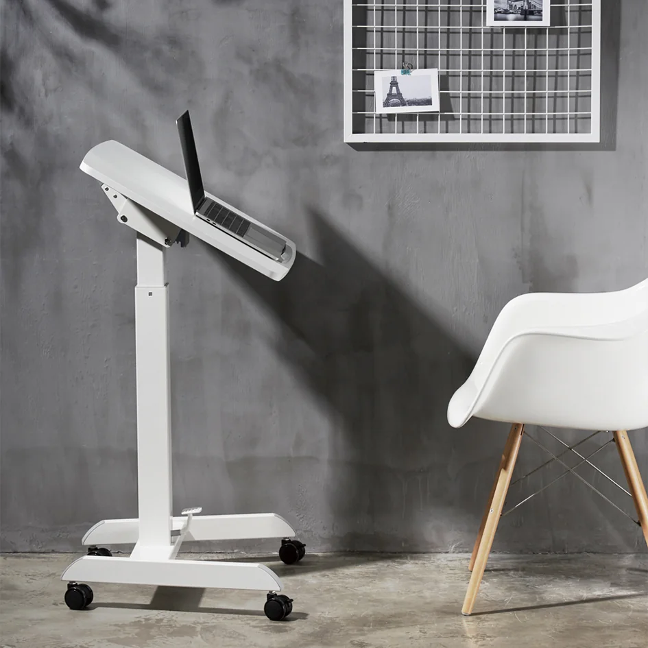LogiLink Poste de travail assis/debout, sur roulettes, blanc - OEM EO0035