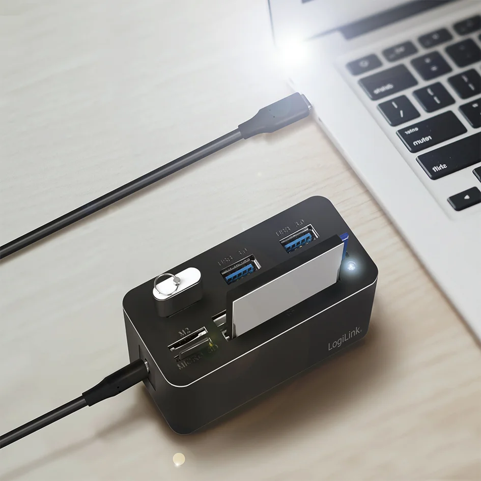 LogiLink Mini station d'accueil USB 3.2 (Gen 1), 8 ports - OEM CR0046