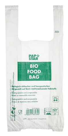 PAPSTAR Sac en plastique, en film bio, transparent - OEM 88296