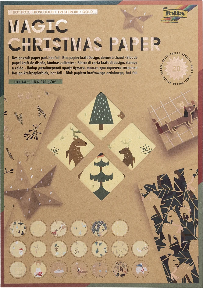 folia Bloc de papier kraft MAGIC CHRISTMAS PAPER, A4 - OEM 49898
