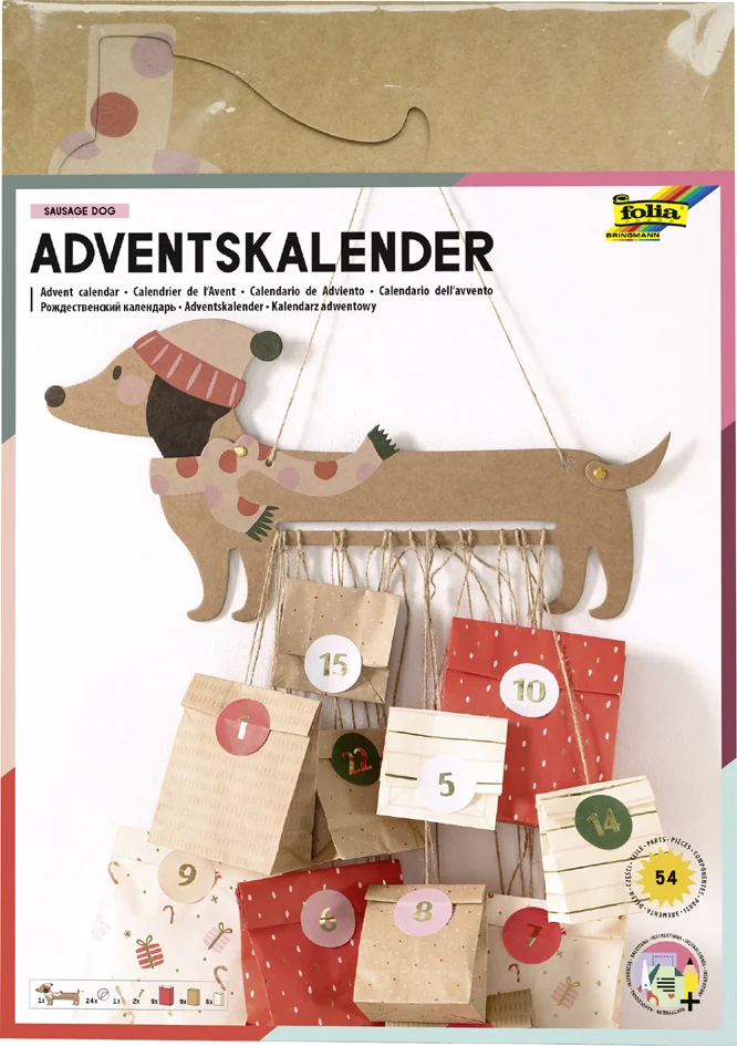 folia Kit pour calendrier de l'Avent SAUSAGE DOG, 54 pièces - OEM 9382