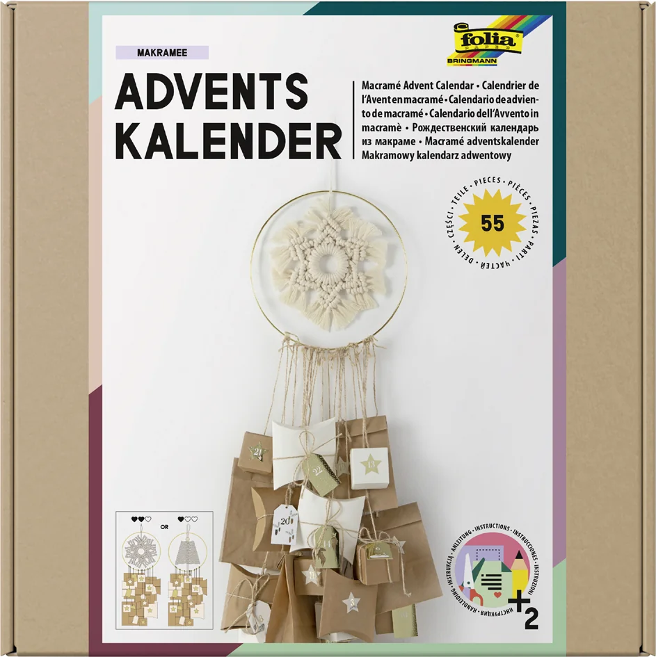 folia Kit pour calendrier de l'Avent MACRAME, 55 pièces - OEM 9386