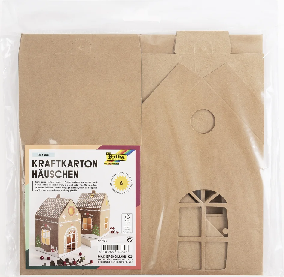 folia Maisonnette en carton kraft, 110 x 110 x 190 mm - OEM 973
