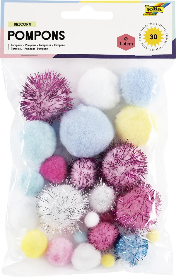 folia Pompons UNICORN, différentes tailles - OEM 50312