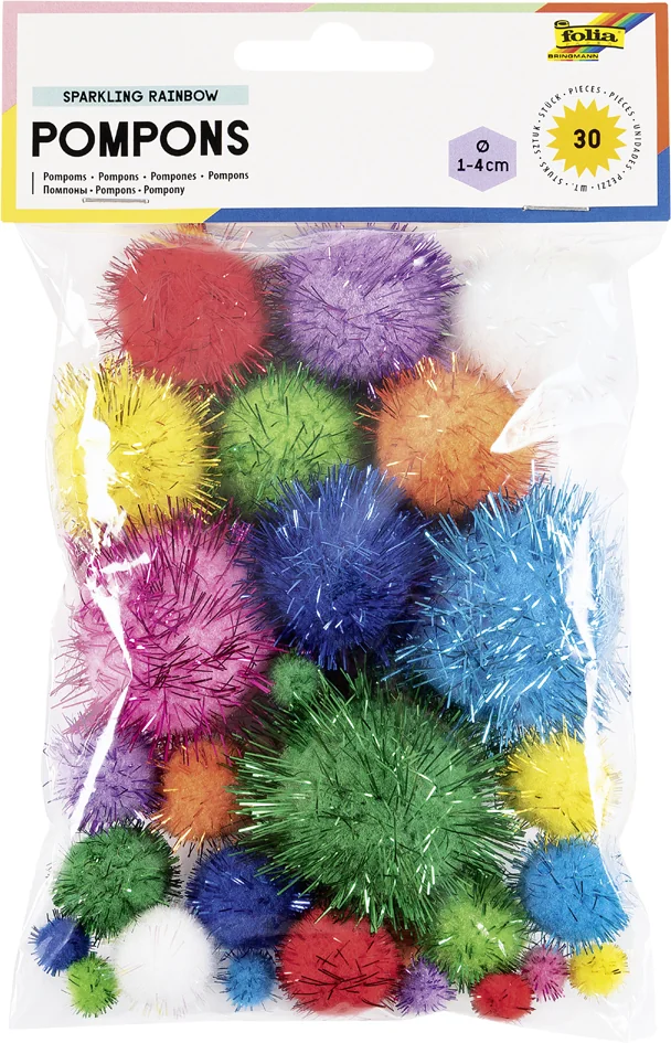 folia Pompons SPARKLING RAINBOW, différentes tailles - OEM 50311