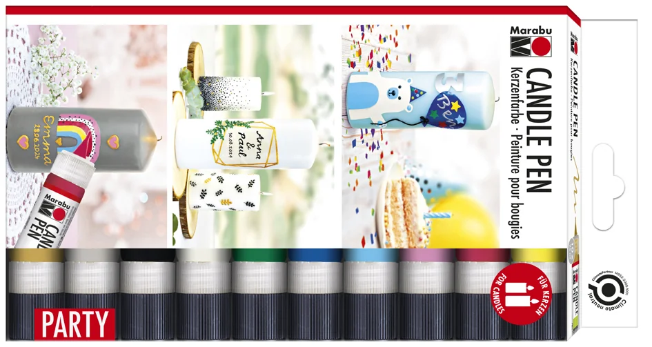 Marabu Peinture pour bougies 'Candle Pen', set de 10 - OEM 1805000009882