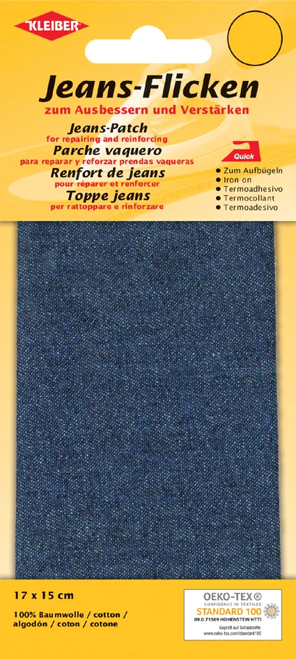 KLEIBER Patch thermocollant pour jeans, 170 x 150 mm, noir - OEM 34205