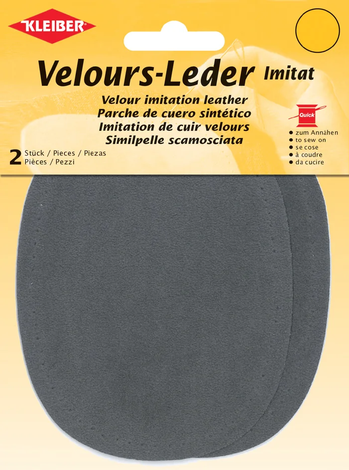 KLEIBER Patch imitation cuir velours, 130x100 mm, brun foncé - OEM 89603