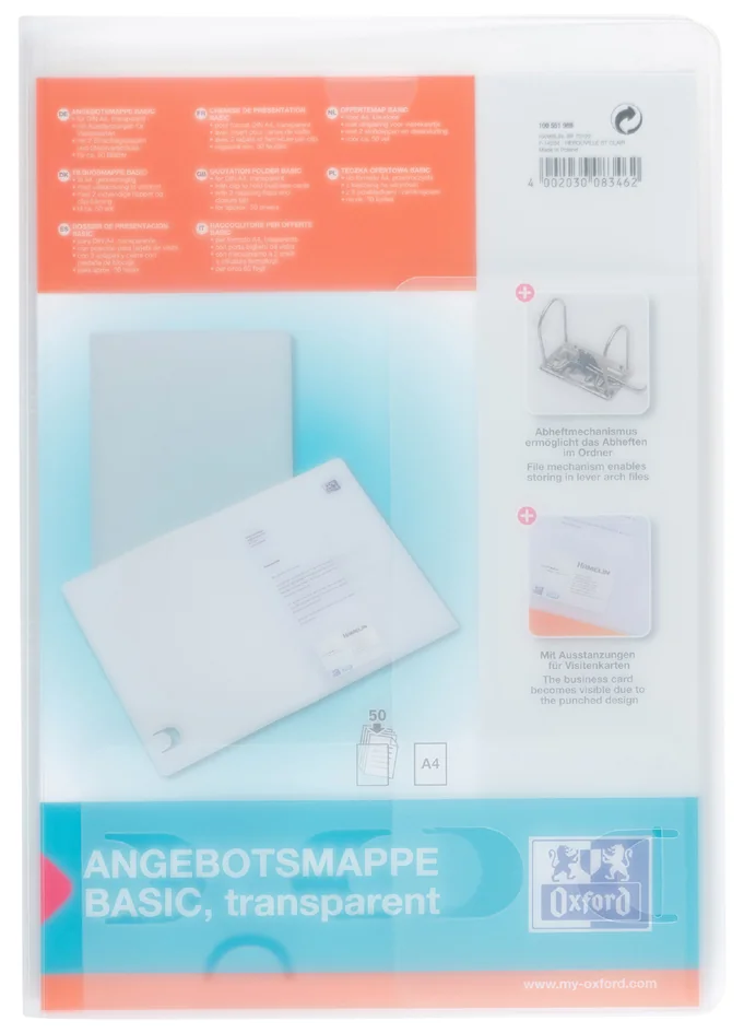 Oxford Chemise offre spéciale image basic, pr A4, incolore - OEM 100551988