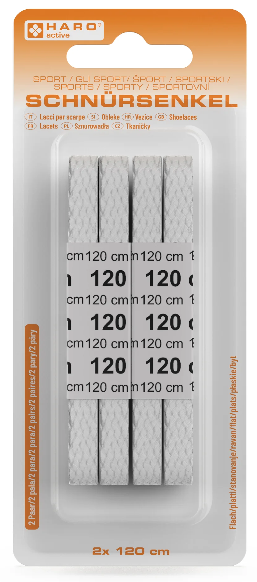 HARO Lacets Sport, plat, 1200 mm, noir - OEM 10119