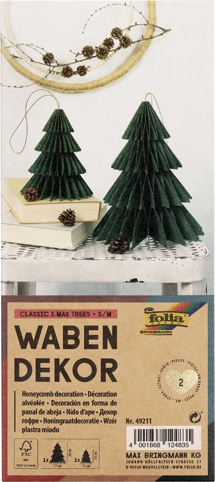 folia Décoration alvéolée CLASSIC XMAS TREE, set de 2 - OEM 49211