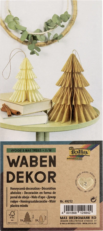 folia Décoration alvéolée HYGGE XMAS TREES, set de 2, S/M - OEM 49212