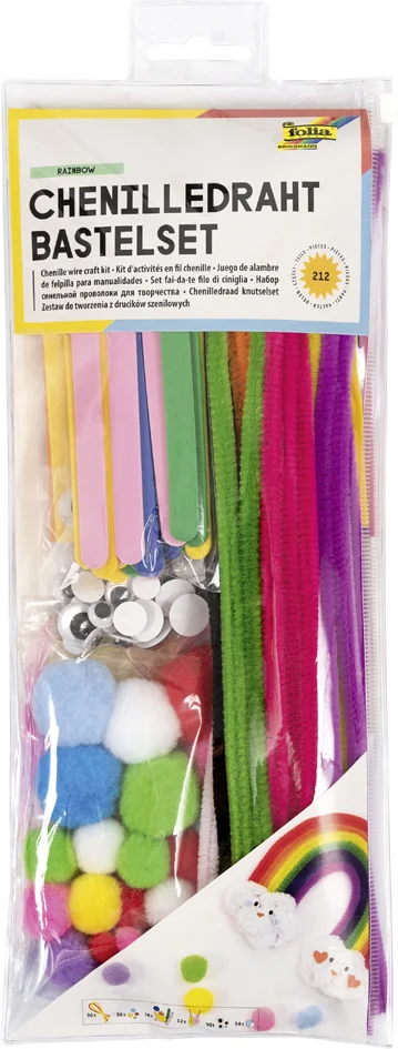 folia Kit d'activités en fil chenille RAINBOW, 212 pièces - OEM 93501