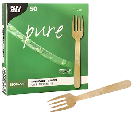 PAPSTAR Fourchette à finger food 'pure', 120 mm, naturel - OEM 88767