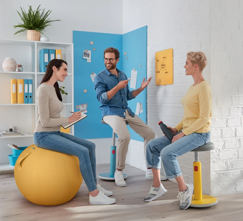 LEITZ Tabouret assis-debout Ergo Cosy Active, jaune - OEM 6518-00-19