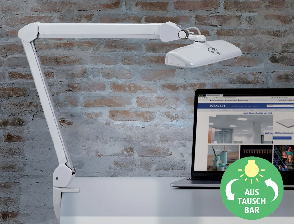 MAUL Lampe de bureau à LED MAULintro, dimmable, pince, blanc - OEM 8205802