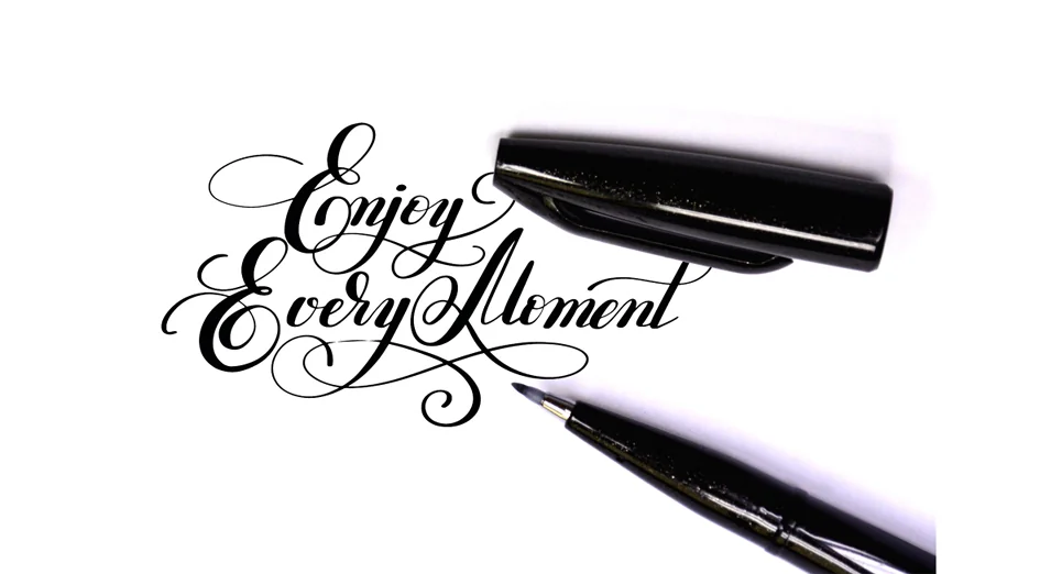 PentelArts Stylo de calligraphie Sign Pen Brush, noir - OEM XSESP15/3