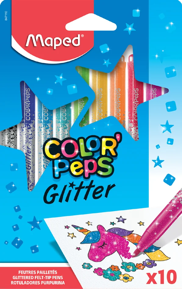 Maped Feutre pailleté COLOR'PEPS, étui carton de 10 - OEM 847110